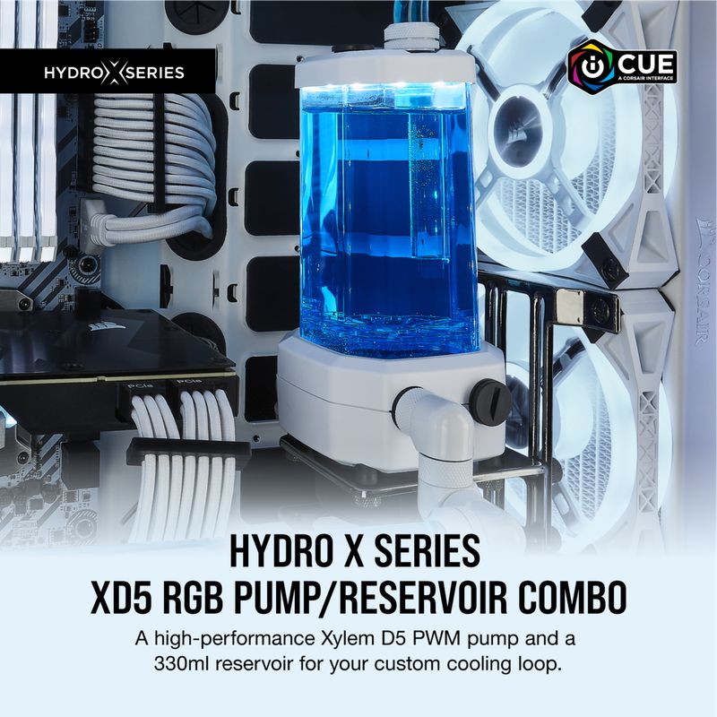CORSAIR XD5 RGB WHITE PUMP/RESERVOIR COMBO