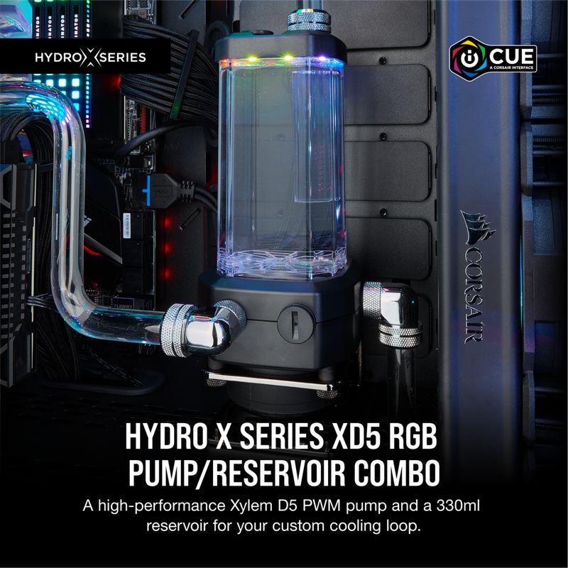 CORSAIR HYDRO X SERIES XD5 RGB PUMP/RESERVOIR COMBO BLACK *ปั้มน้ำสำหรับชุดน้ำเปิด