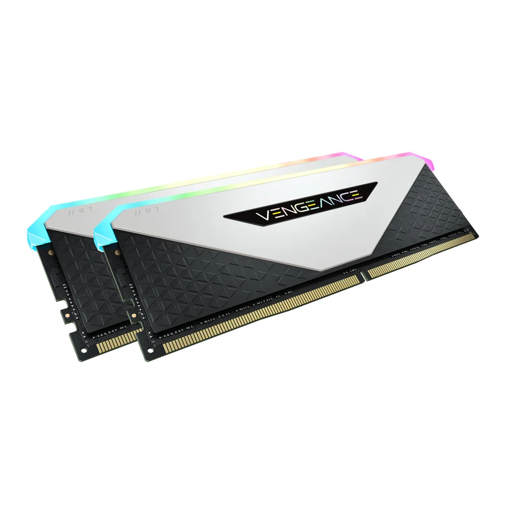16GB (8GBx2) DDR4 3200MHz RAM (หน่วยความจำ) CORSAIR VENGEANCE RGB RT (WHITE) (CMN16GX4M2Z3200C16W)