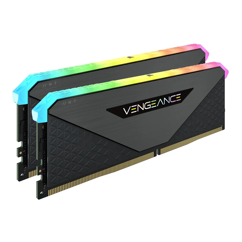 16GB (8GBx2) DDR4 3200MHz RAM (หน่วยความจำ) CORSAIR VENGEANCE RGB RT (BLACK) (CMN16GX4M2Z3200C16)