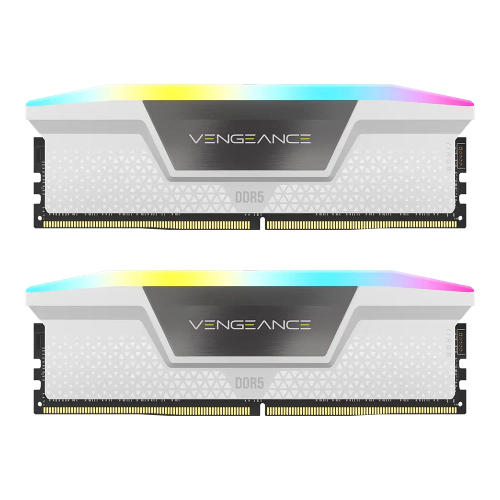 RAM DDR5(6200) 32GB (16GBX2) CORSAIR VENGEANCE RGB WHITE (CMH32GX5M2B6200C36W)