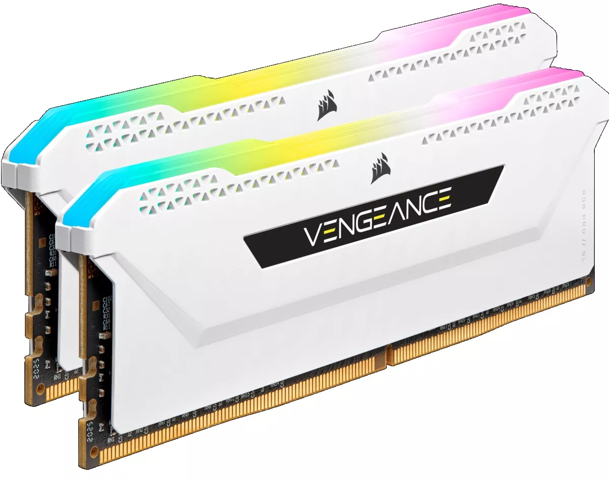 32GB (16GBx2) DDR4 3200MHz RAM (หน่วยความจำ) CORSAIR VENGEANCE PRO RGB SL (WHITE) (CMH32GX4M2E3200C16W)