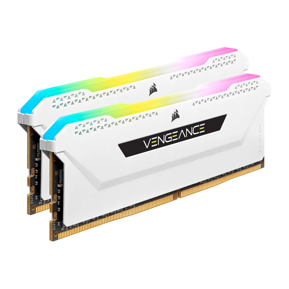 16GB (8GBx2) DDR4 3600MHz RAM (หน่วยความจำ) CORSAIR VENGEANCE RGB PRO SL (WHITE) (CMH16GX4M2D3600C18W)
