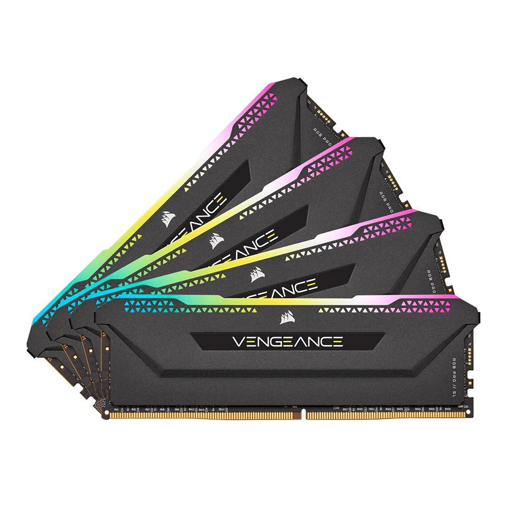64GB (16GBx4) DDR4 3600MHz RAM (หน่วยความจำ) CORSAIR VENGEANCE PRO RGB (BLACK) (CMH64GX4M4D3600C18)