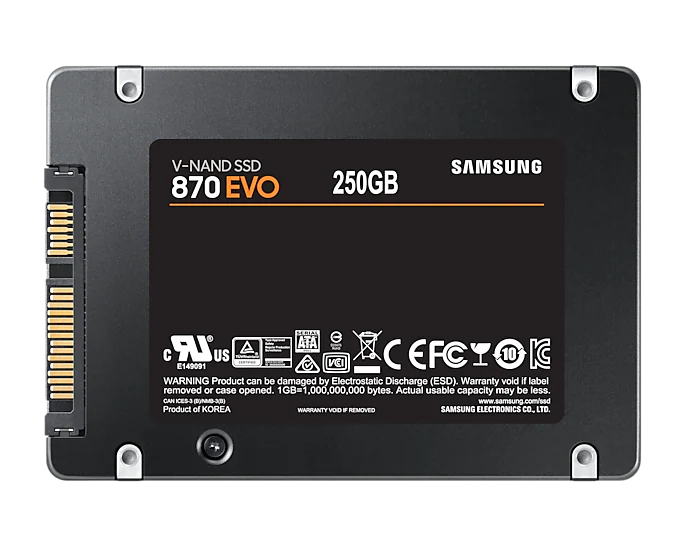 SSD SAMSUNG 870 EVO 250GB SATA 2.5 MZ-77E250BW