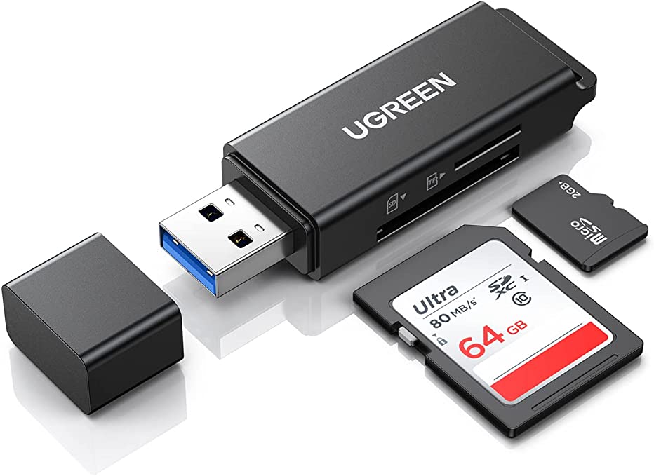 SD Card Reader Portable USB 3.0 Dual Slot Flash Memory Card Adapter Hub for TF