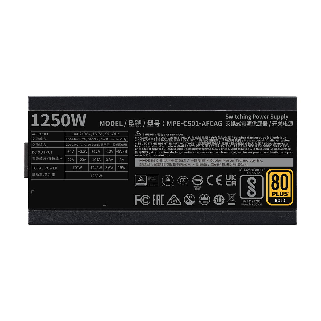 MWE Gold V2,FM1250W ATX3.0 A/EU Cable