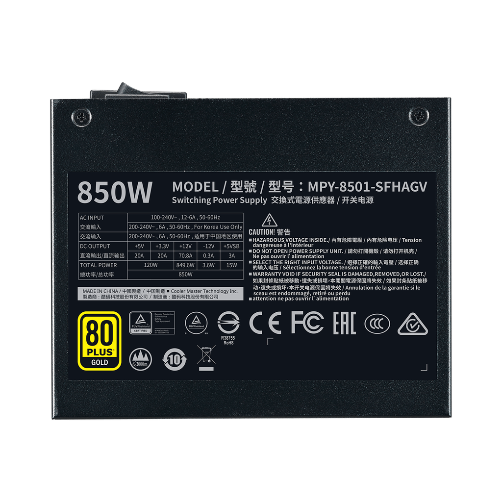 V SFX Gold , Fully Modular 850W ATX 3.0