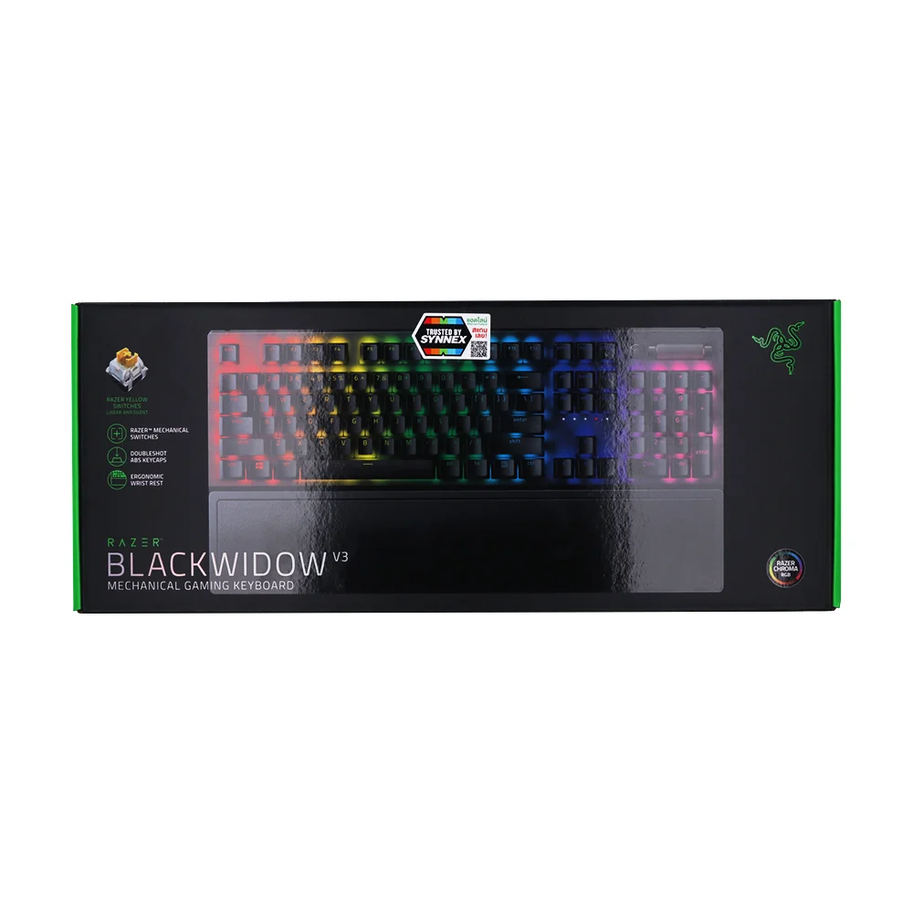 Razer BlackWidow V3 - Mechanical Gaming Keyboard -Yellow Switch (คีย์บอร์ด)
