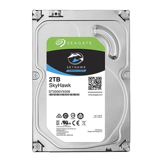 [GAD-6296] SEAGATE SKYHAWK 2TB SURVEILLANCE HDD 5400RPM CACHE 256MB SATA 3YRS